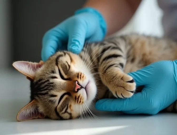 Specialist carefully handling a deceased cat with dignity in Gardenvale